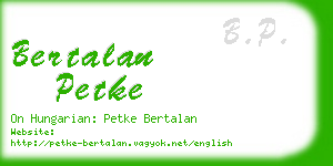 bertalan petke business card